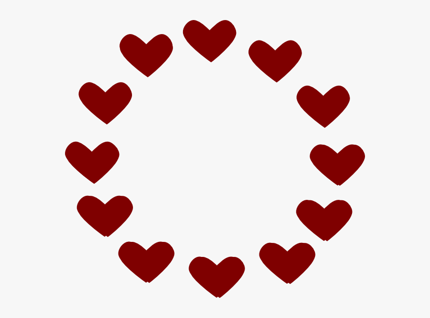 Rustic Heart Clipart Png - Hearts In A Circle Black And White, Transparent Png, Free Download