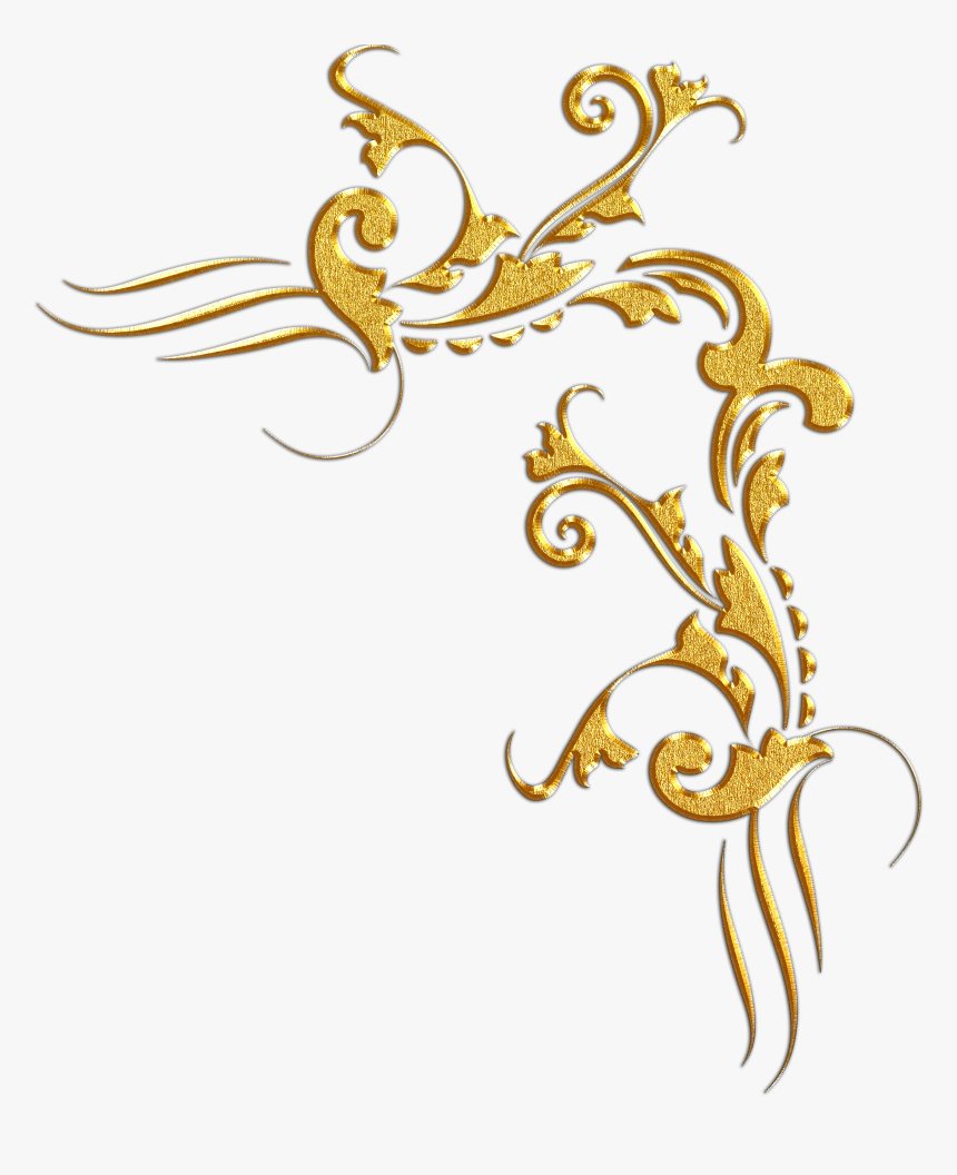 Transparent Gold Corner Border , Png Download - Border Batik Gold Png, Png Download, Free Download