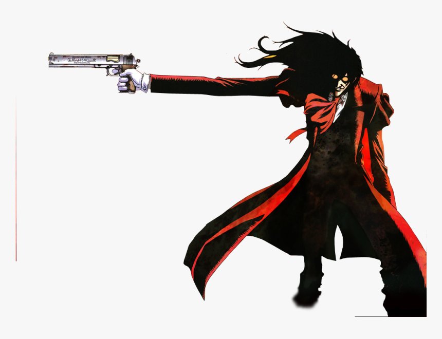 Alucard Png Image Background - Anime Man With Gun, Transparent Png, Free Download
