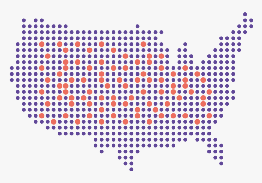 Map Of Usa Dots, HD Png Download, Free Download