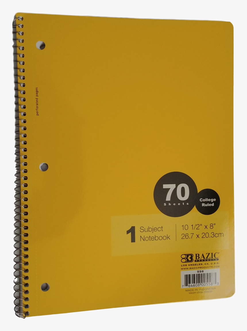 Bazic Spiral Bound Notebook 70 Sheets - Sketch Pad, HD Png Download, Free Download