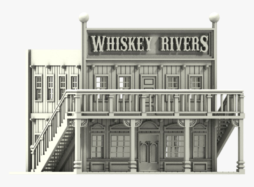 Whiskey Rivvers Saloon, N Gauge Building, Old West - Old West Building Plan, HD Png Download, Free Download
