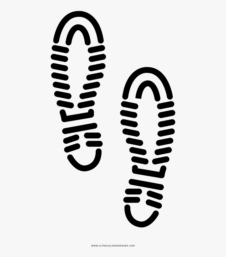 Shoe Prints Coloring Page Illustration- - Huellas De Zapato Para Colorear, HD Png Download, Free Download