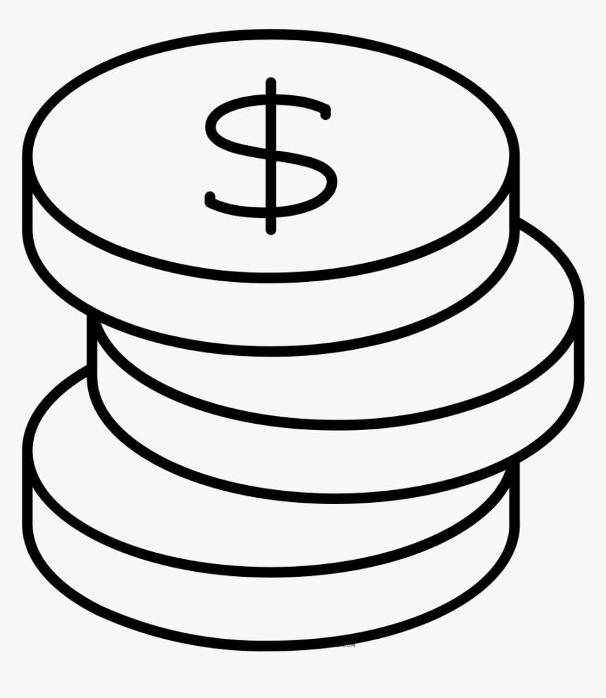 Coin Stack Coloring Page - Monedas Animadas Para Colorear, HD Png Download, Free Download