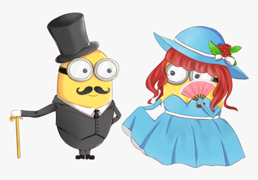 Minion Drawing Easy - Lady And Gentleman Png, Transparent Png, Free Download