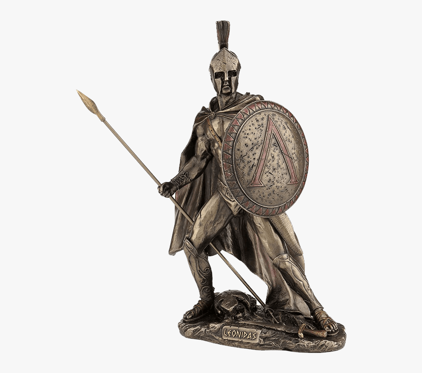 Leonidas With Spear And Shield Bronze Statue - Espartano Estatua Png, Transparent Png, Free Download