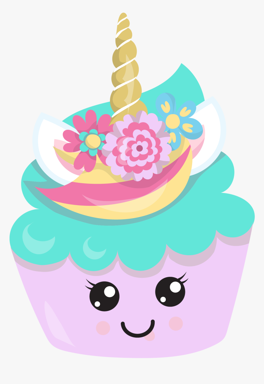 Magical Unicupcake Cutting Files Svg, Dxf, Pdf, Eps - Transparent Cartoon Cupcakes, HD Png Download, Free Download