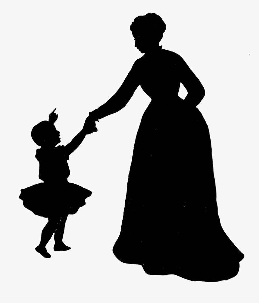Mother And Daughter Silhouette Transparent, HD Png Download, Free Download
