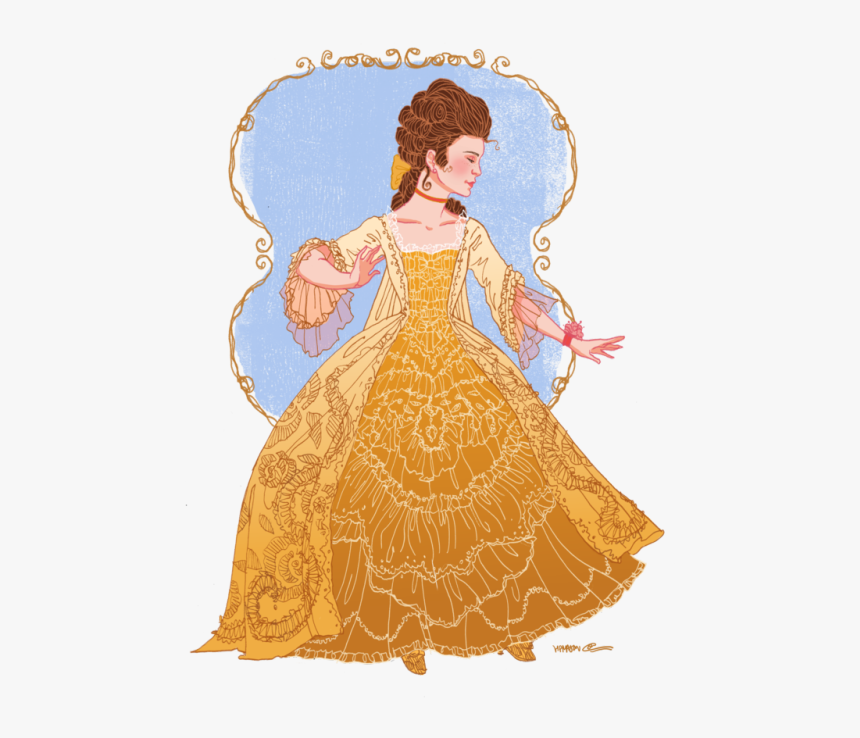 Beauty And The Beast Rose Silhouette Free Clipart - Historically Accurate Belle Dress, HD Png Download, Free Download