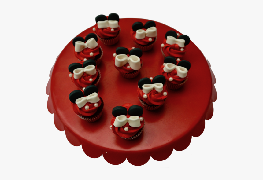 Minnie Mouse Cupcakes - Res Velvet Cupcakes Themes, HD Png Download, Free Download