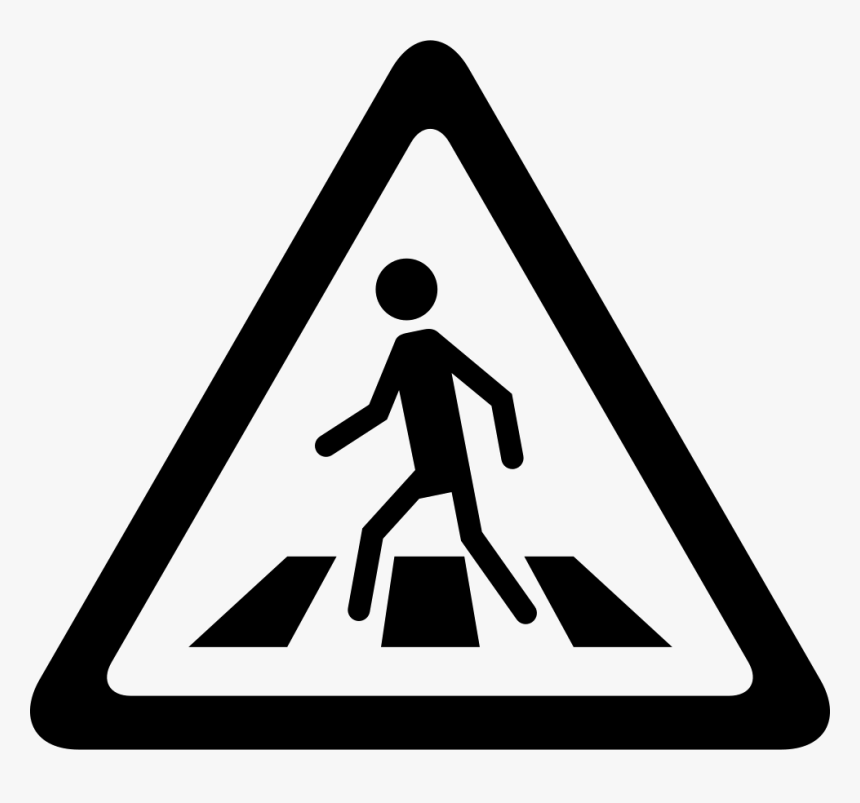 Crosswalk Signal Of Triangular Shape - Black And White Traffic Signs Triangle, HD Png Download, Free Download
