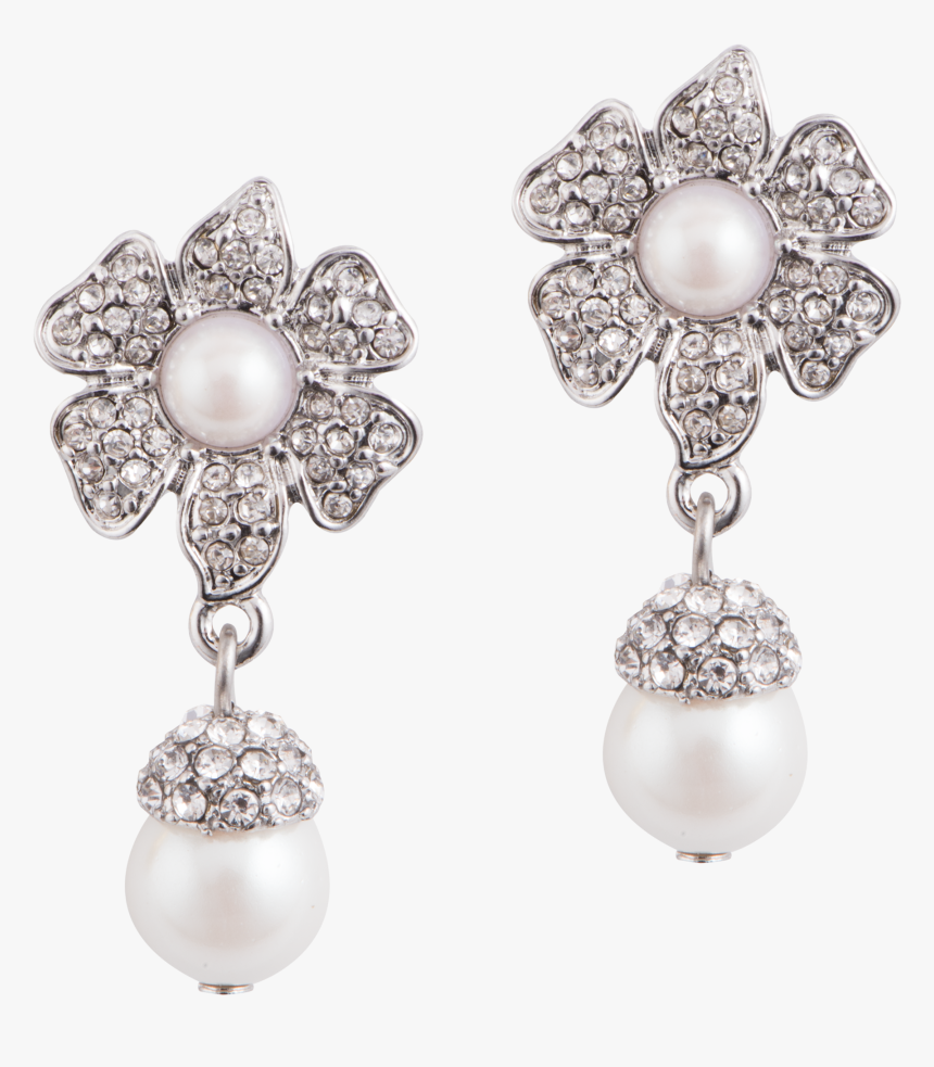 Pearl And Flower Earrings, HD Png Download, Free Download