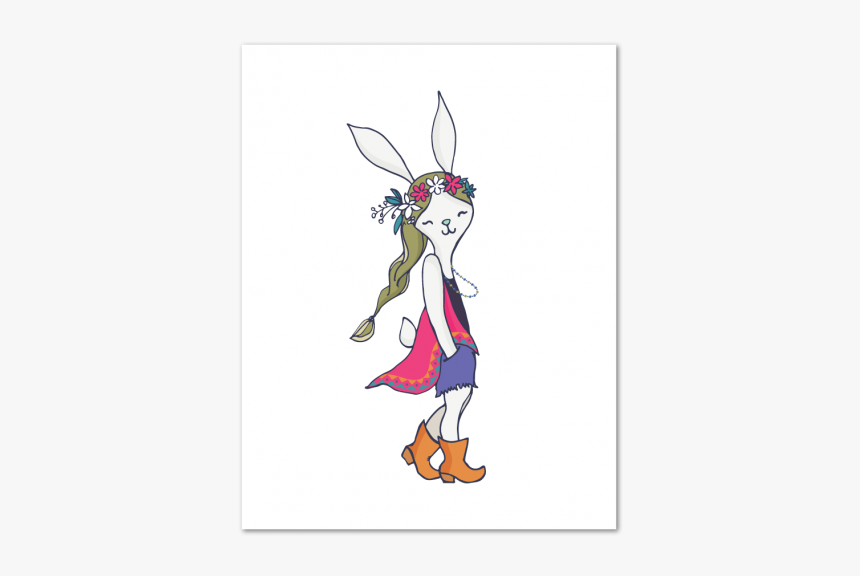 Boho Bunny Note - Illustration, HD Png Download, Free Download