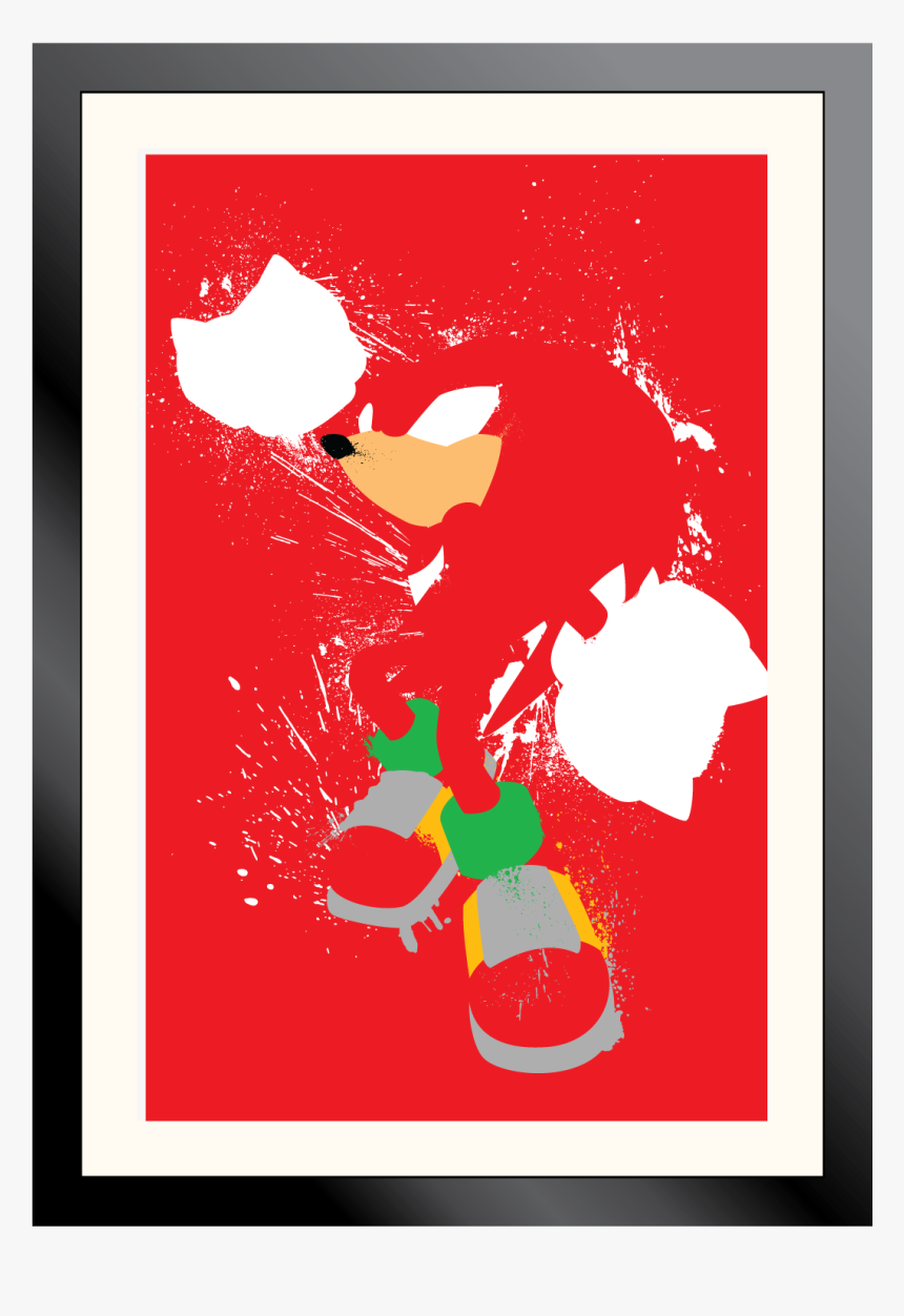 Knuckles The Echidna Splatter Art Poster - Illustration, HD Png Download, Free Download