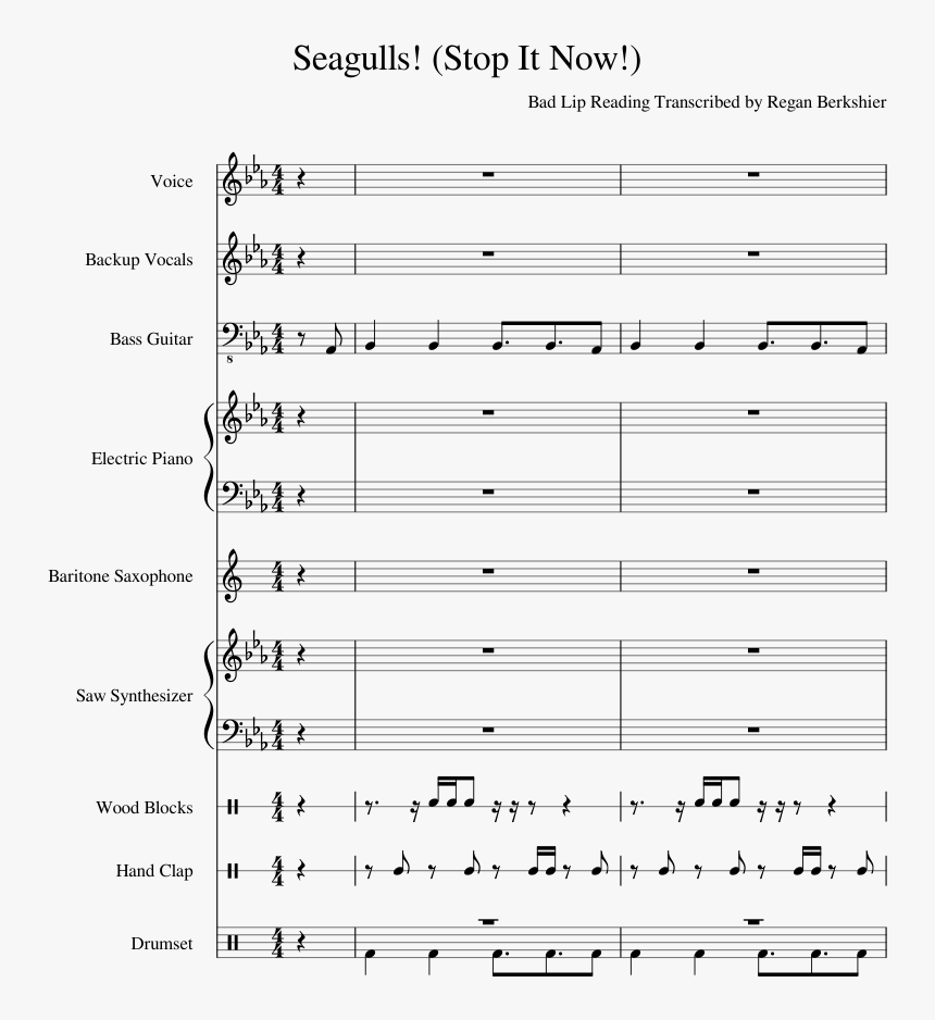 Seagulls Stop It Now Sheet Music, HD Png Download, Free Download