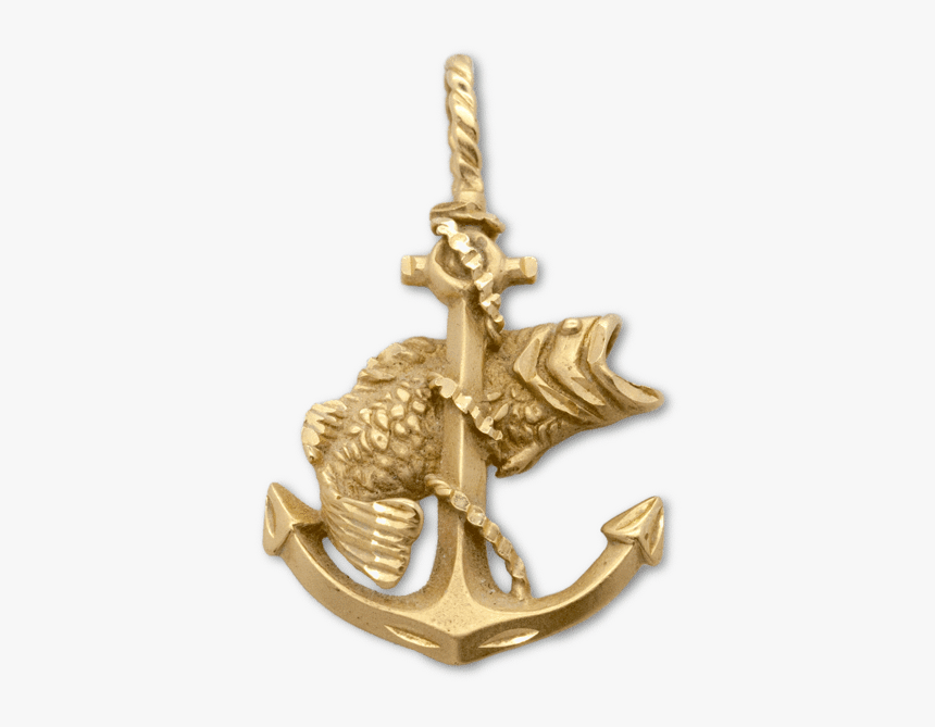 Gold Anchor With Fish, HD Png Download, Free Download