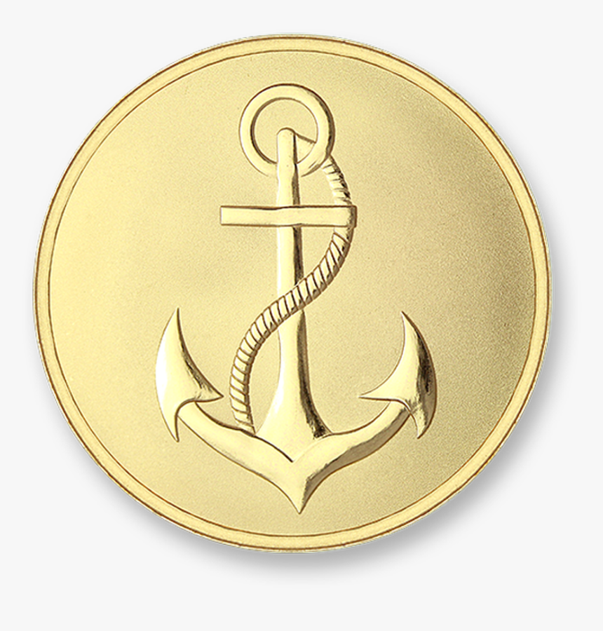 Anchor-faith Gold Plated L - Gold Coin Anchor, HD Png Download, Free Download
