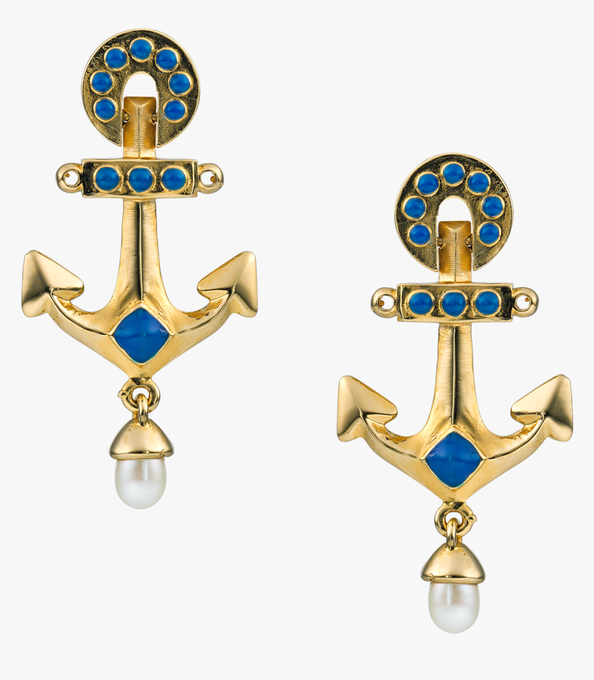 Marina Anchor Pearl Earrings - Earrings, HD Png Download, Free Download