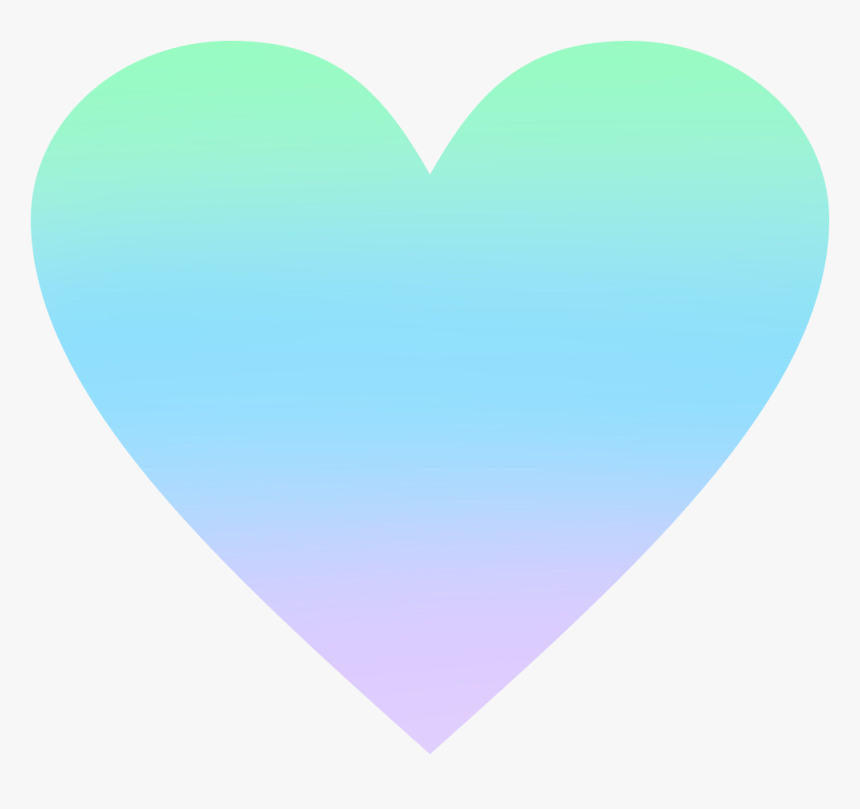 #shapes #heart #gradient #ombre #pastels #green #purple - Blue Green Ombre Heart, HD Png Download, Free Download