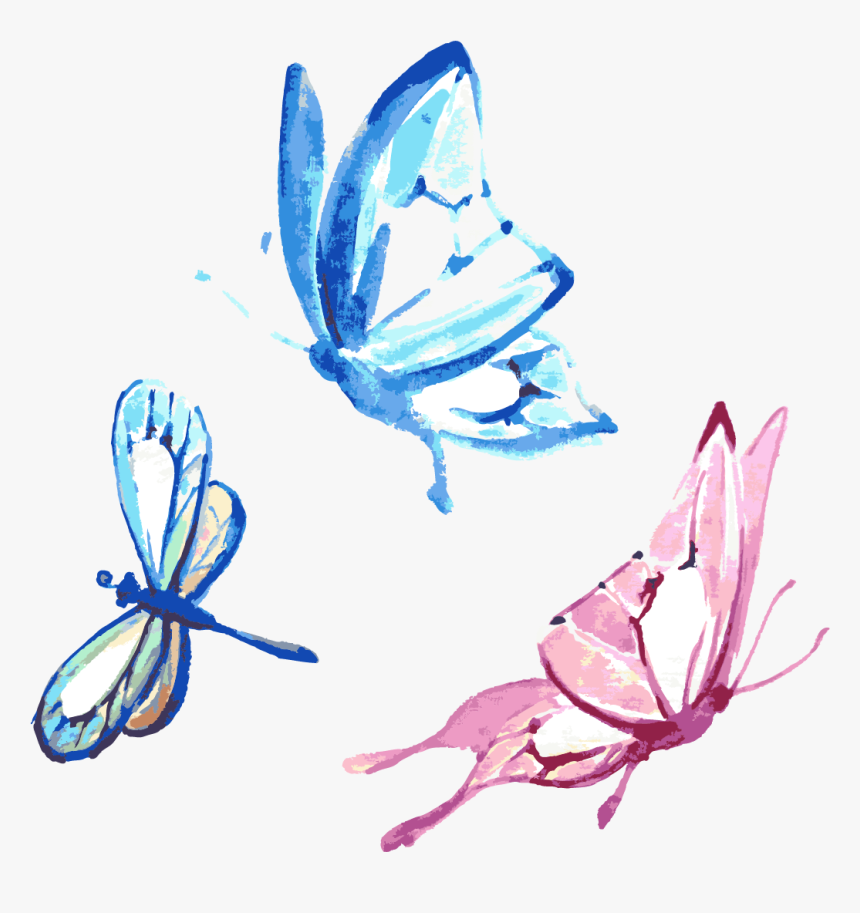 Butterfly Watercolor Painting Drawing - Semicolon Butterfly Watercolor Tattoo, HD Png Download, Free Download