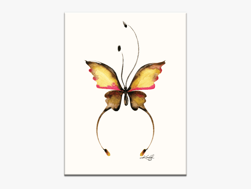 Watercolor Butterfly 14 Wall Art - Abstract Butterfly Drawing, HD Png Download, Free Download