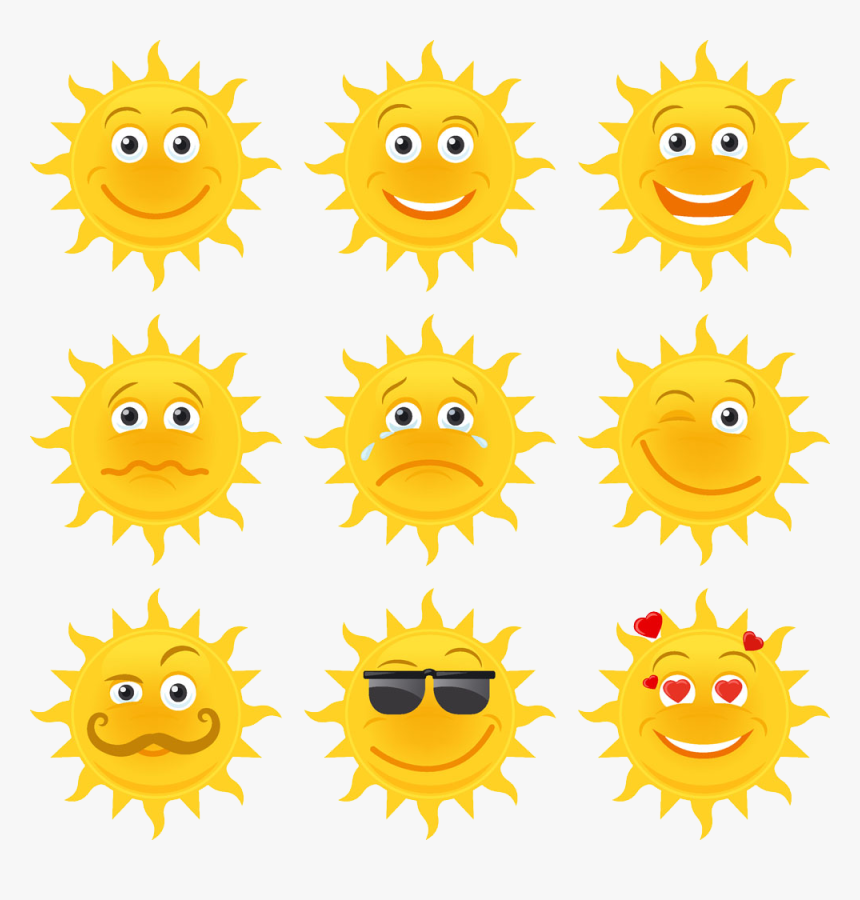 Sun Face Facial Smile Emoji Expression Cartoon Clipart - Clip Art Png, Transparent Png, Free Download