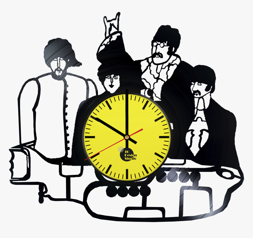 The Beatles Handmade Vinyl Record Wall Clock Fan Gift - Yellow Submarine Beatles Png, Transparent Png, Free Download