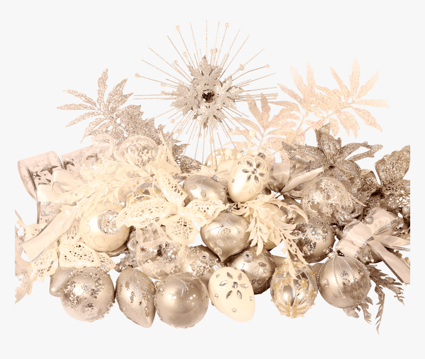 7ft Christmas Tree Deluxe Silver And White Christmas - Christmas Ornament, HD Png Download, Free Download