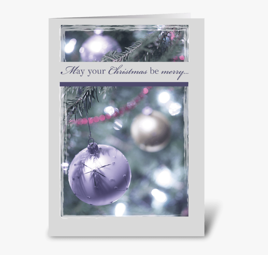 Elegant Silver Balls Christmas Greeting Card - Printable Holiday Christmas Cards, HD Png Download, Free Download