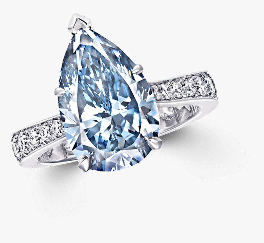Graff Rare Coloured Diamond High Jewellery A Pear Shape - Engagement Ring, HD Png Download, Free Download
