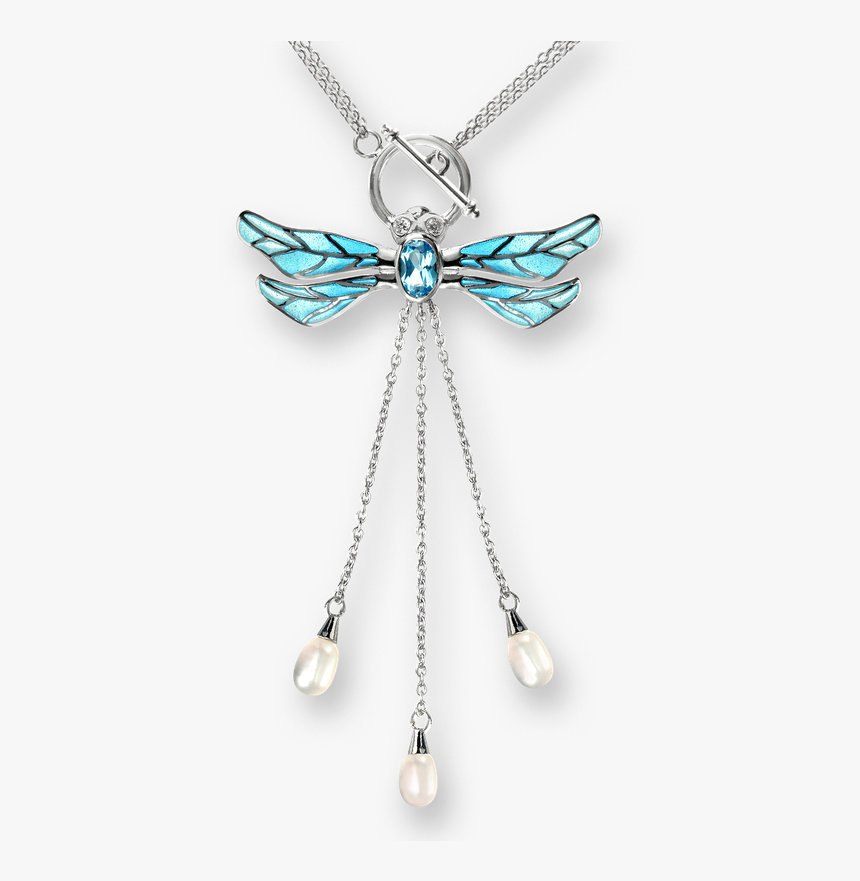 Nicole Barr Designs Sterling Silver Dragonfly Necklace-blue - Diamond Necklace With Transparent Background, HD Png Download, Free Download