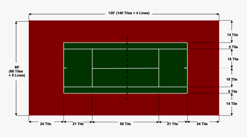 Standard Tennis Court, HD Png Download, Free Download