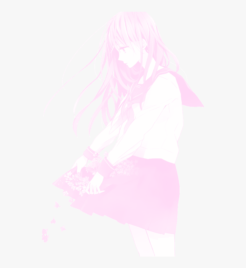 #anime #manga #girl #cute #kawaii #pink #school #flowers - Pastel Anime School Aesthetic, HD Png Download, Free Download