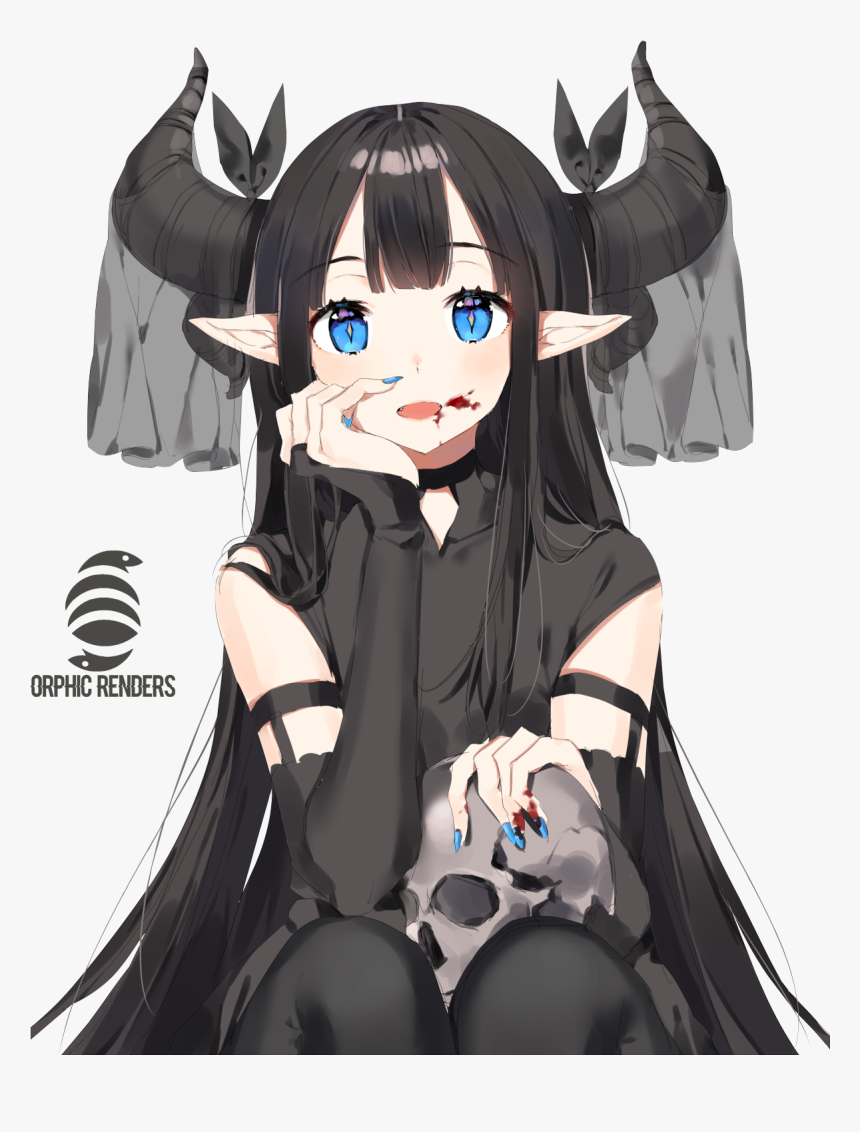 Anime Demon Elf Girl Hd Png Download Kindpng - aesthetic anime girl white devil roblox