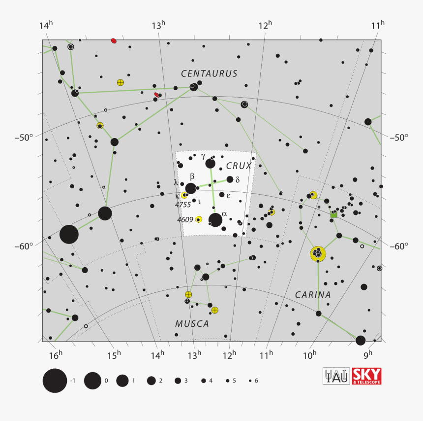 Southern Cross Constellation Map, HD Png Download, Free Download
