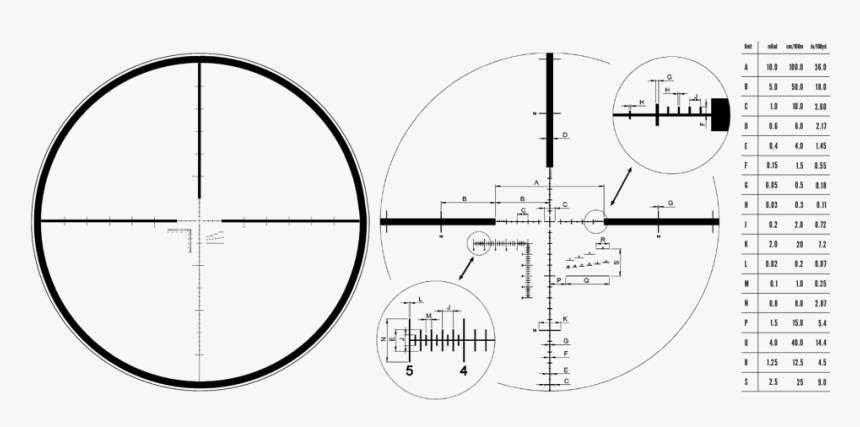 Msr Reticle And Subtensions - Steiner M5xi 5 25x56 Msr 2, HD Png Download, Free Download