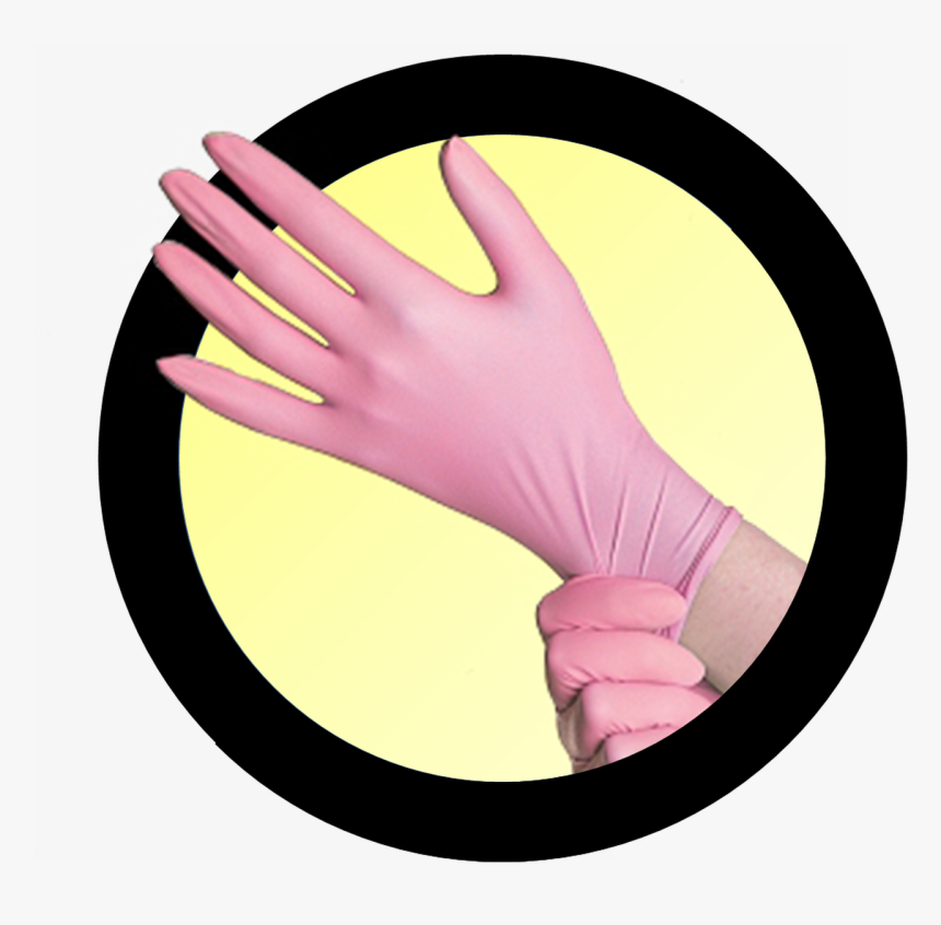 Breast Cancer Awareness Pink Nitrile Exam Gloves - Circle, HD Png Download, Free Download