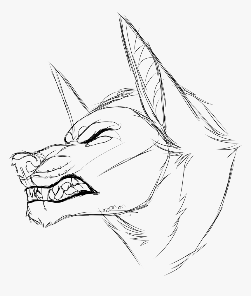 Angry Wolf Lineart Not Free To Use Without Permissionn - Free To Use ...