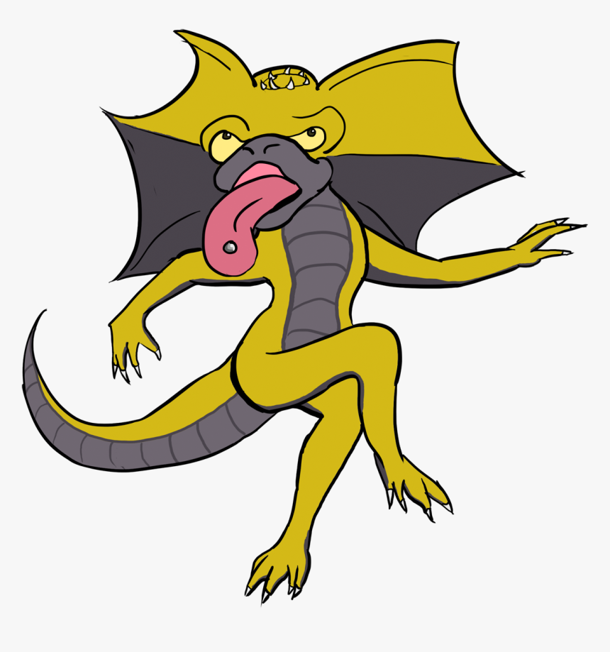 Frillneck Lizard Cartoon, HD Png Download, Free Download