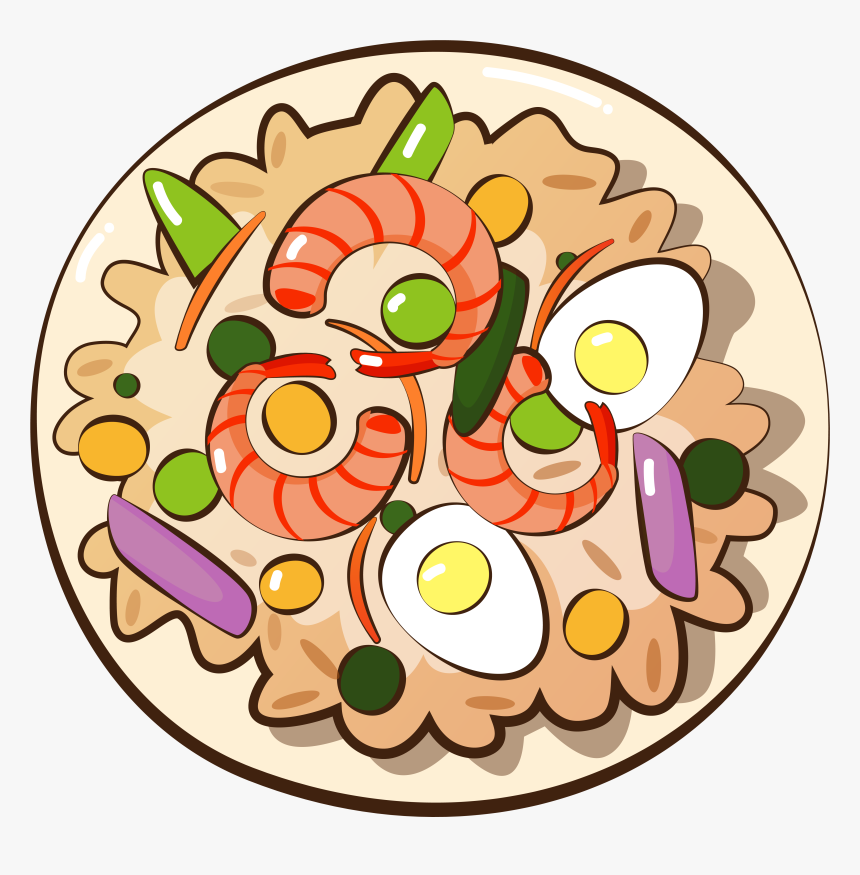 Shrimp Fried Rice Gourmet Food Png And Vector Image - Fried Rice Cartoon Png, Transparent Png, Free Download