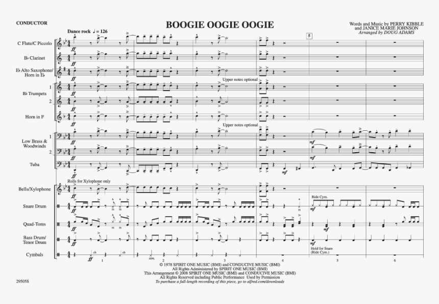 Boogie Oogie Oogie Thumbnail - Sheet Music, HD Png Download, Free Download