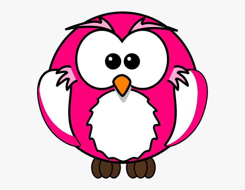 Pink Owl Svg Clip Arts - Cartoon Owl Transparent Background, HD Png Download, Free Download