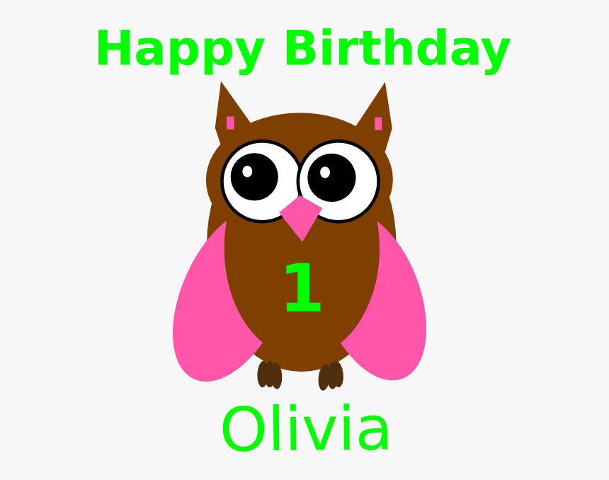 Pink Owl Olivia Birthday Svg Clip Arts - Happy Birthday To Smart Girl, HD Png Download, Free Download