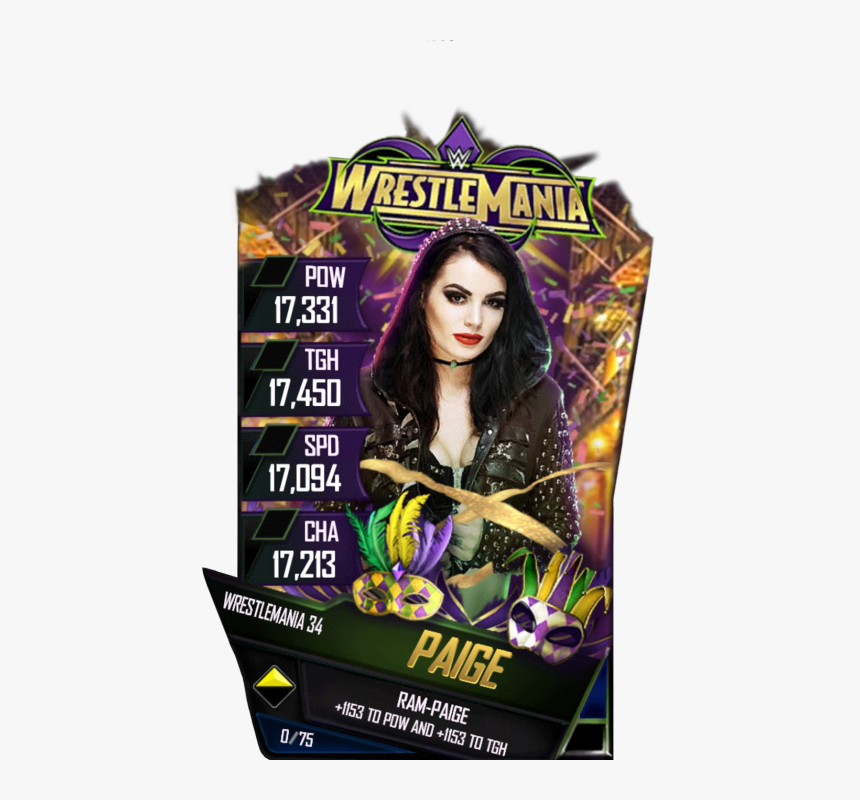 Paige S4 19 Wrestlemania34 - Wwe Supercard Wrestlemania 34 Cards, HD Png Download, Free Download