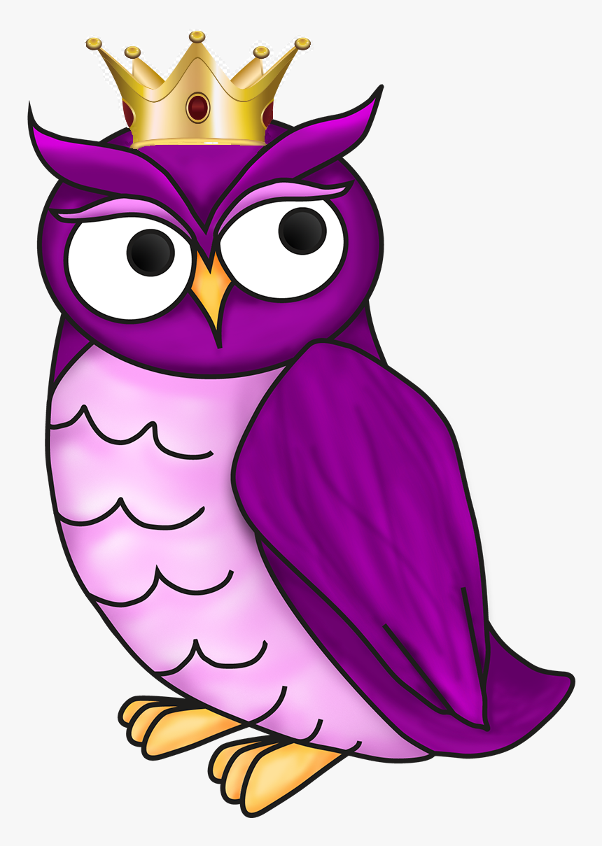 Transparent Pink Owl Png - Owl With A Crown Clipart, Png Download, Free Download