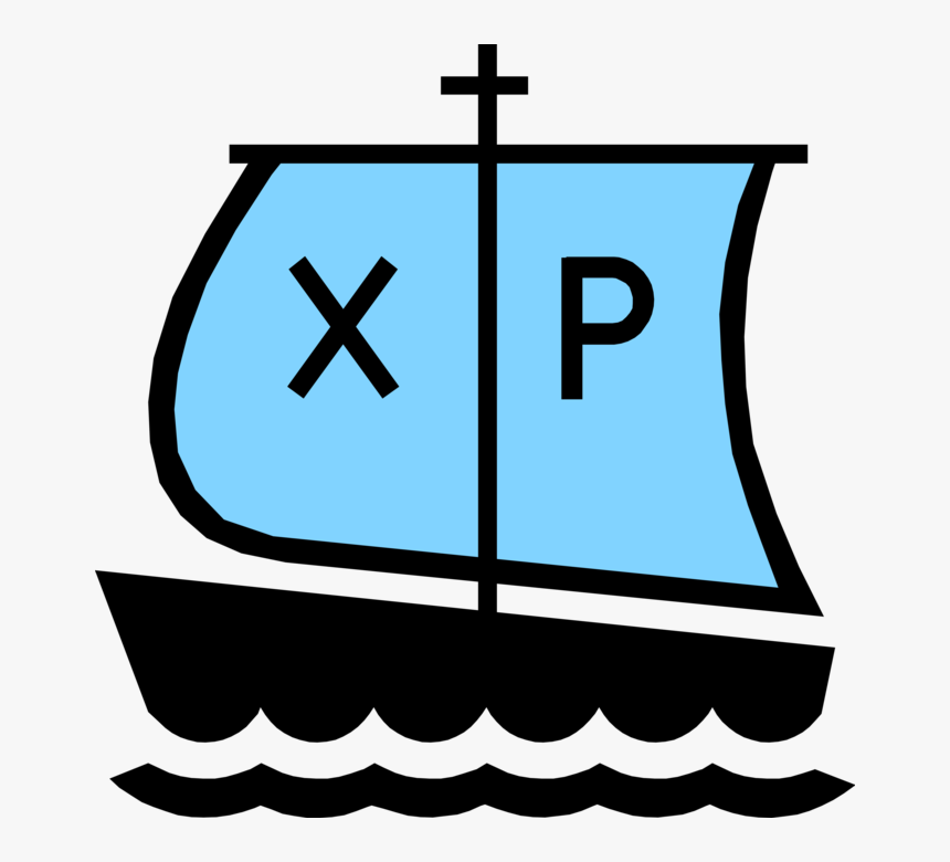 Vector Illustration Of Christian Sailing Boat With - Christian Symbols With A Boat And Its Name, HD Png Download, Free Download