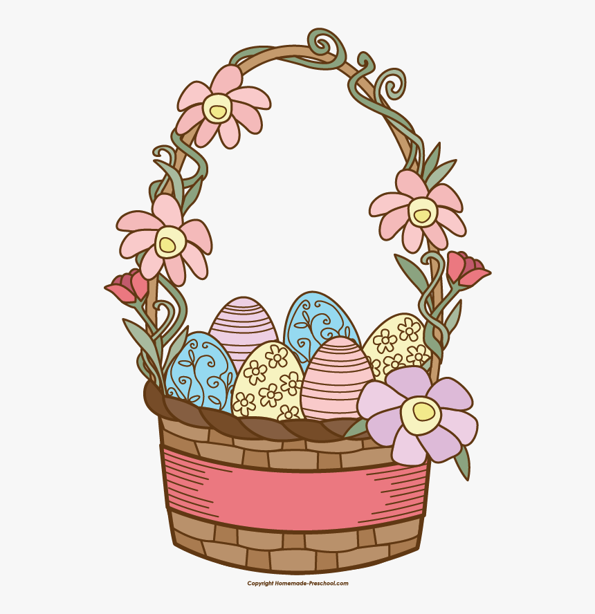 Clipart Bunny Basket - Clip Art Easter Basket, HD Png Download, Free Download