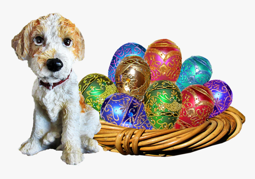 Easter, Dog, Basket, Eggs - Easter Egg Bunny Rabbit, HD Png Download, Free Download