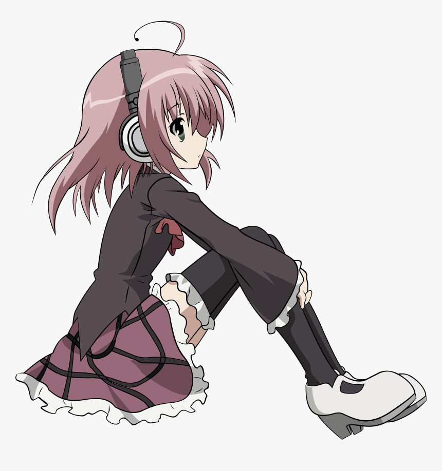 Transparent Anime Headphones Png - Anime Girl Sitting Down, Png Download, Free Download