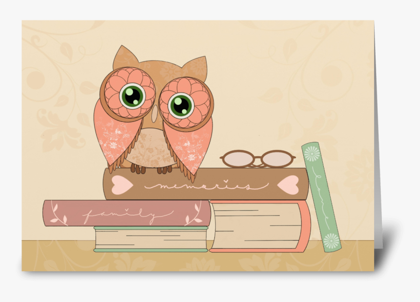 Book Owl Greeting Card - Eastern Screech Owl, HD Png Download, Free Download